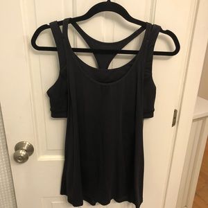 Lulu lemon black workout top with built in bra